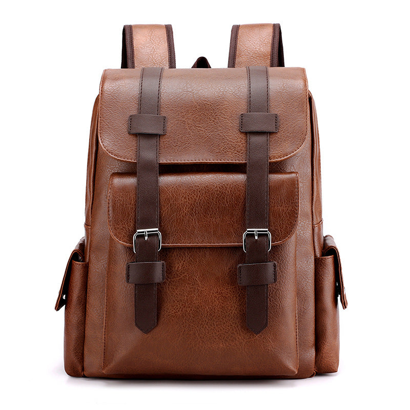 Soft PU Leather Large Capacity Laptop Travel Backpack