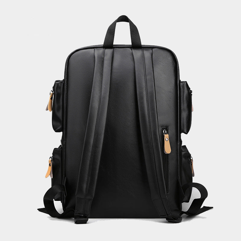 Kabinu PU Leather Travel and School Laptop Backpack