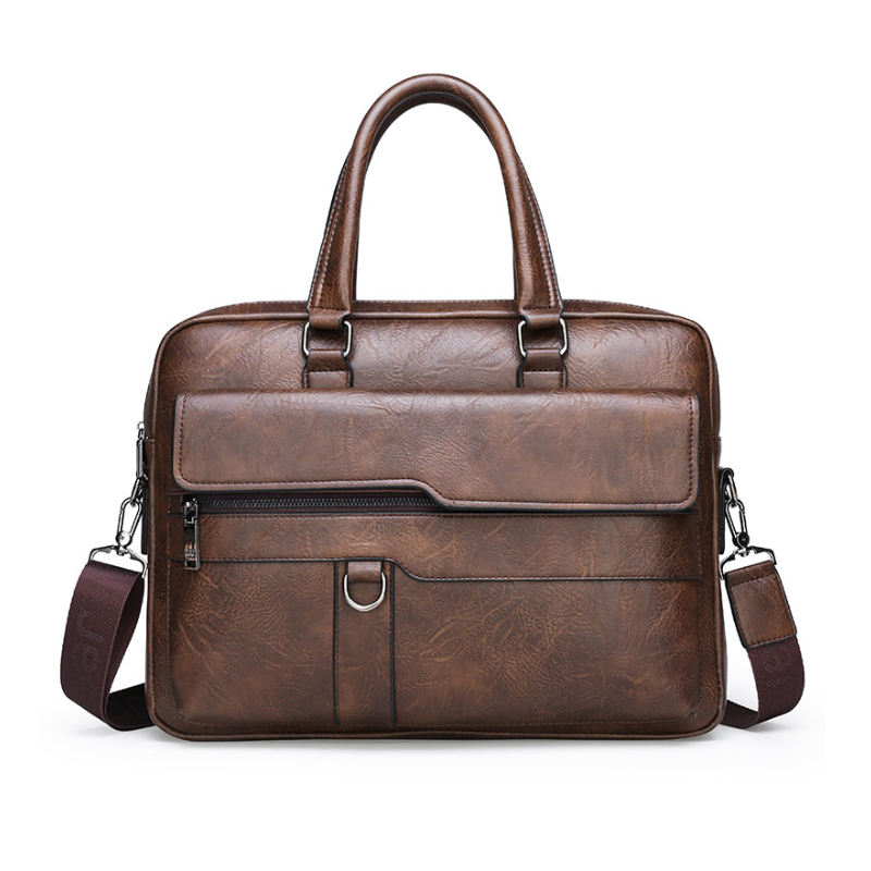 Retro Men's Leather Laptop Briefcase