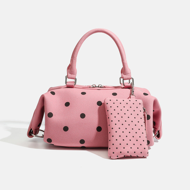 Polka Dot Boston Handbag