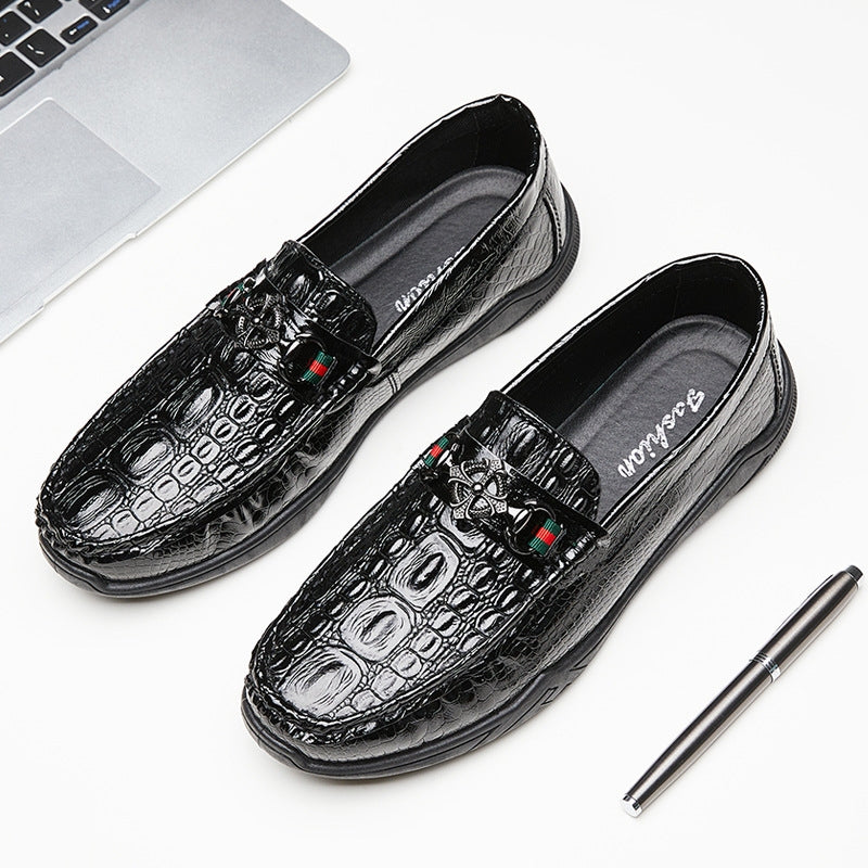 Men's Embossed Croc Skin Pattern Loafers