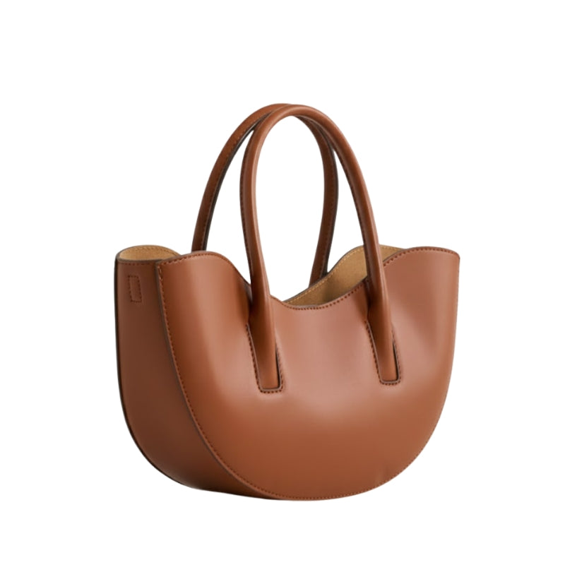 Sculptural Crescent Handbag with Accessory Pouch