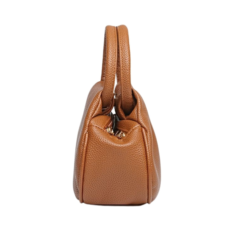 Sophisticated Ruched Handbag with Circular Top Handle
