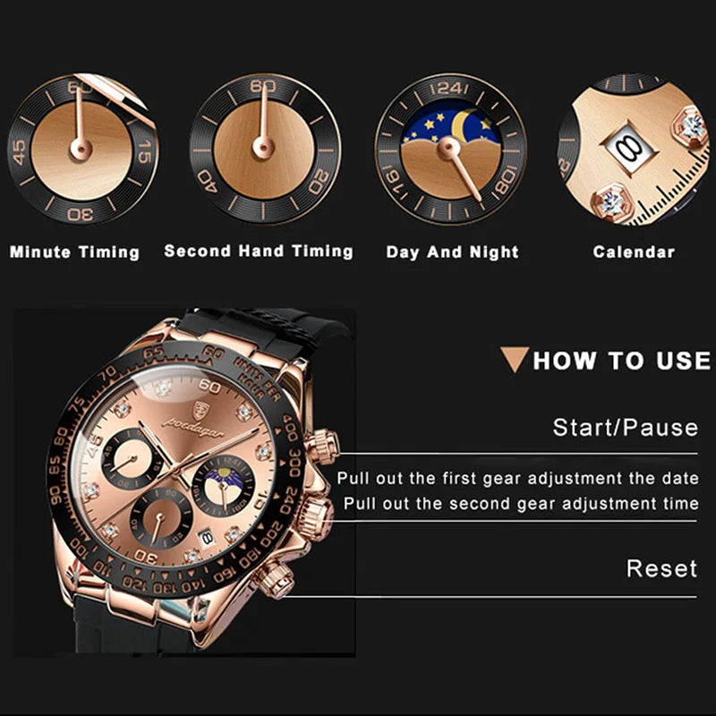 Multifunctional Sports Silicone Strap Watch