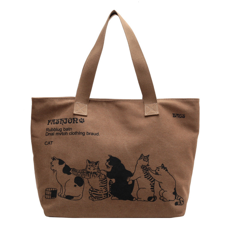 Leisure Large Capacity Canvas Student Tote Bag
