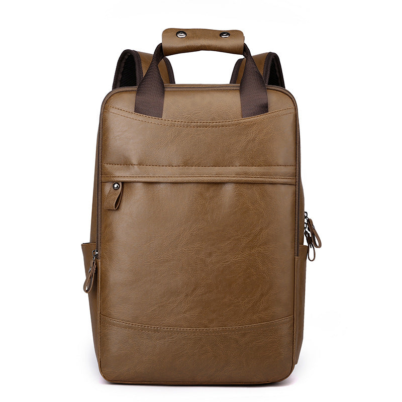 Large Capacity Men's Fashion Leather Travel Backpack
