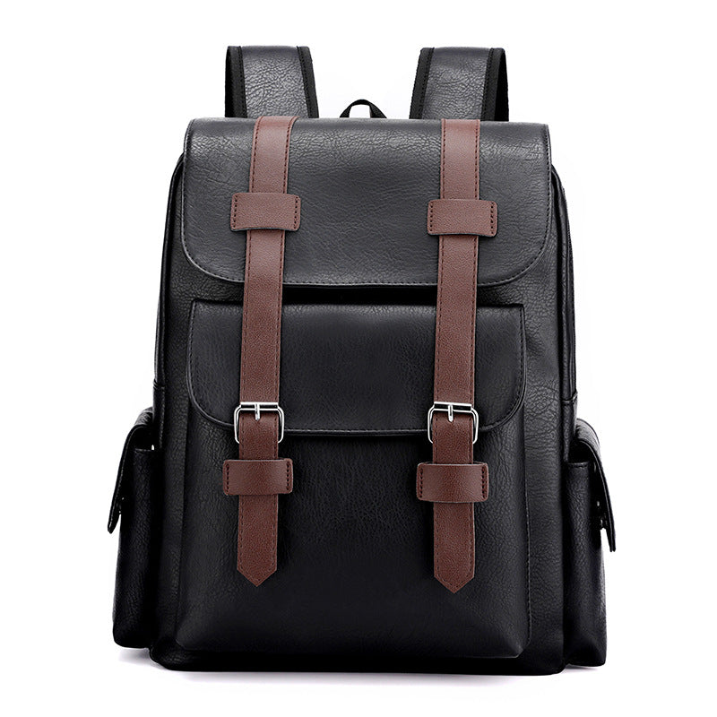 Soft PU Leather Large Capacity Laptop Travel Backpack