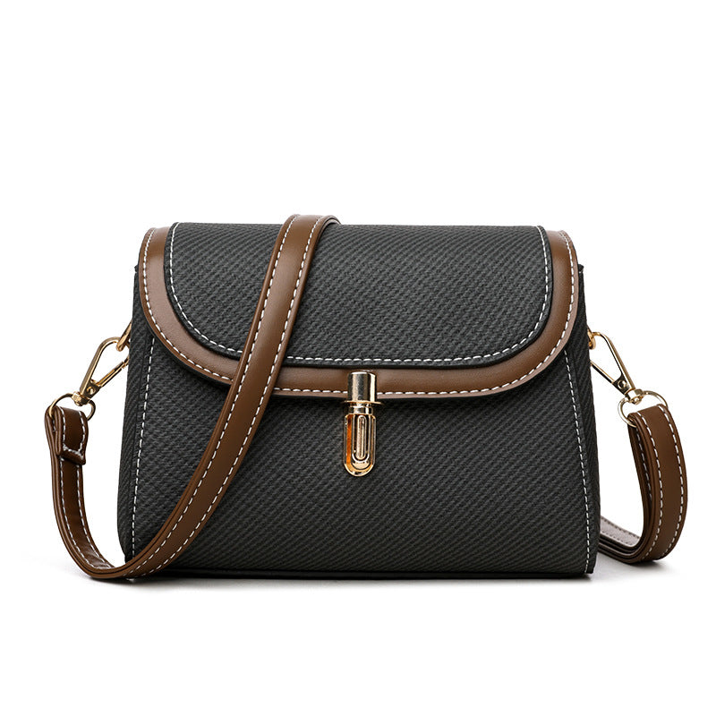 Retro Color Block Crossbody Bag