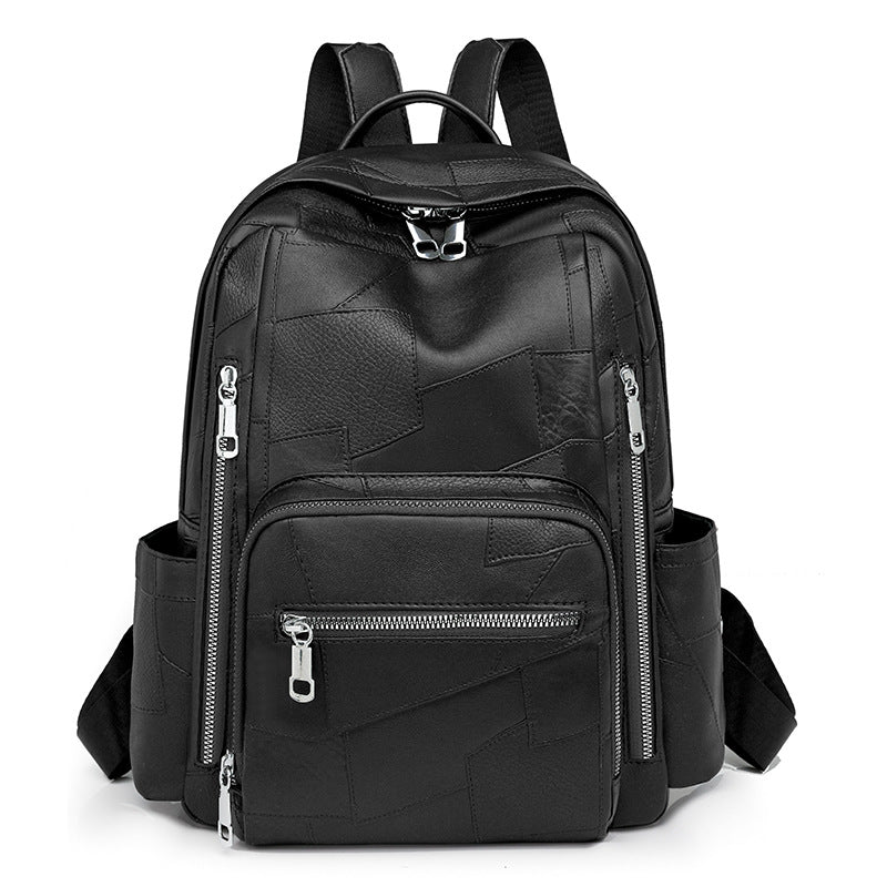 Style Large Capacity Women's Soft Leather  Backpack