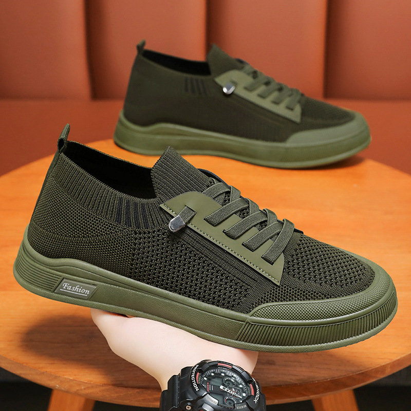 Men's Lightweight Elastic Knit Slip-On Sneakers