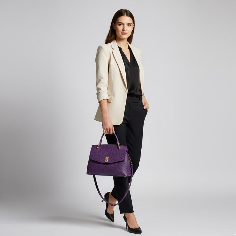 Textured Slouchy Shoulder Bag Adjustable Dual Strap Handbag