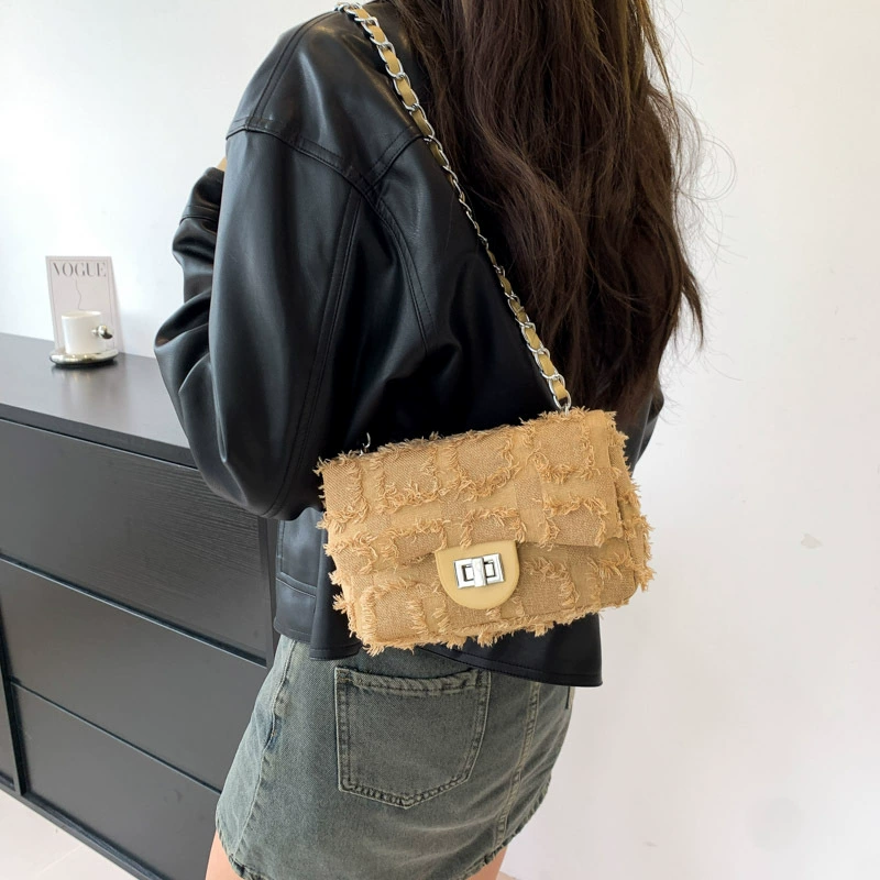 Tweed Fringed Crossbody Bag