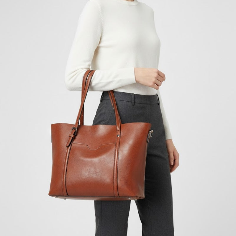 Women's Polished Leather Shoulder Bag