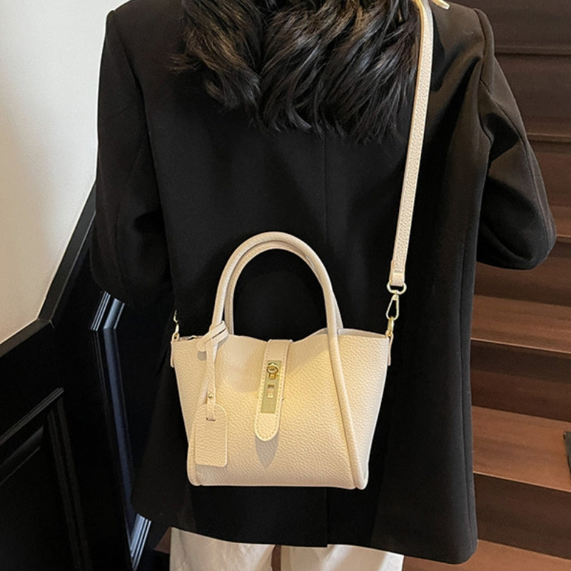 Minimalist Taupe Bucket Handbag