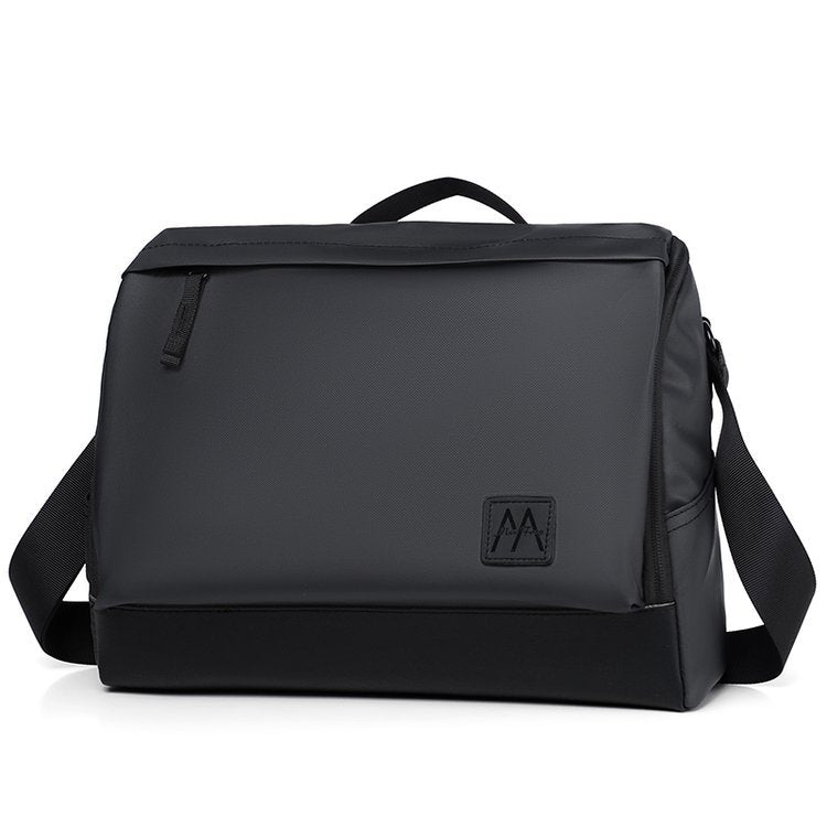 Men's Solid Color Nylon Messenger Laptop Bag