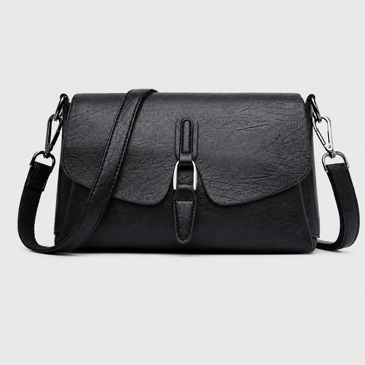 Vintage Leather Flap Crossbody Bag