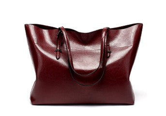Simple Elegant Large Capacity PU Leather Tote Handbag