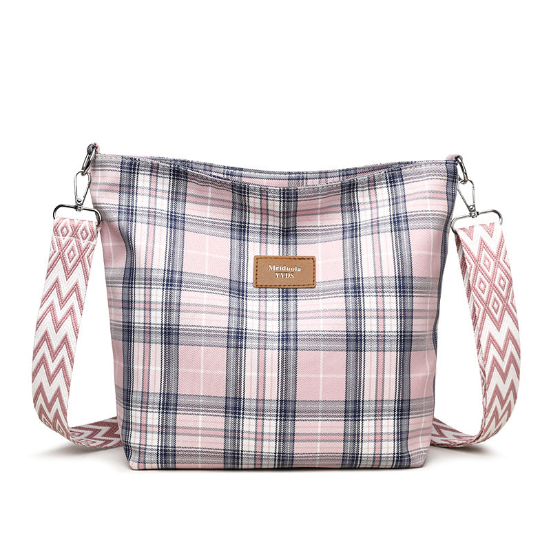 Art Plaid Fresh Style Shoulder Bag