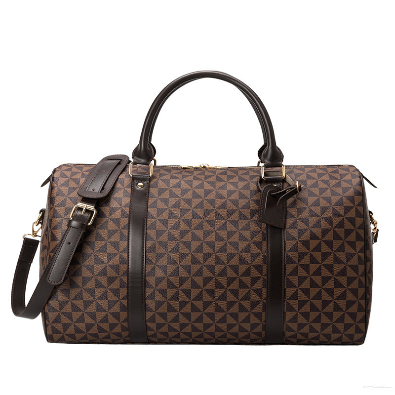 Women's PU Leather Printed Boston Travel Bag