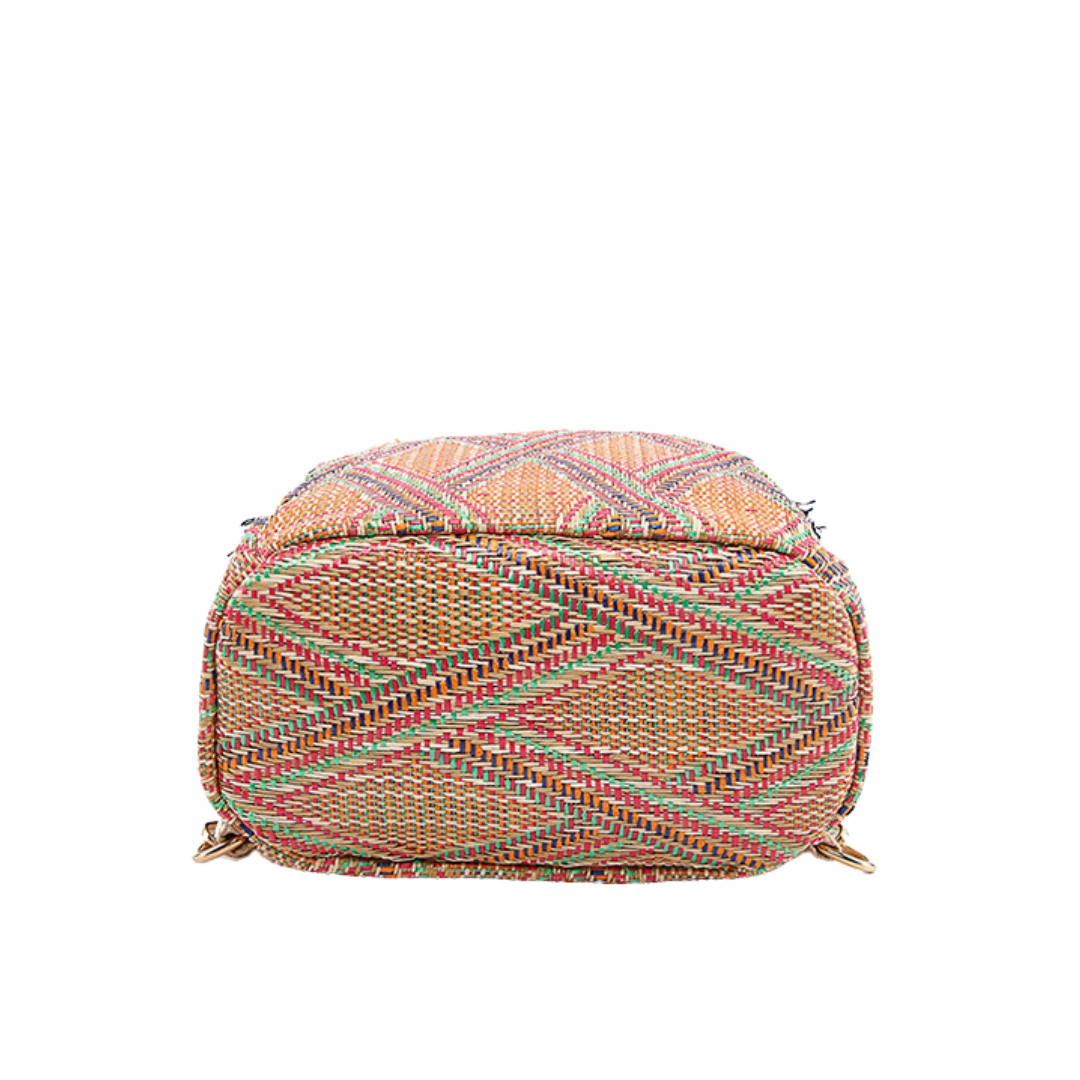 Summer Woven Straw Mini Breathable Travel Backpack