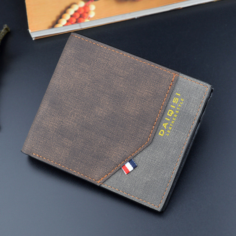Men's Contrast Color Fashion PU Leather Wallet