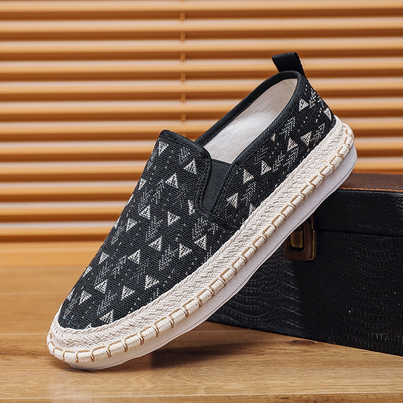 Men's Artistic Patterned Slip-On Canvas Loafers