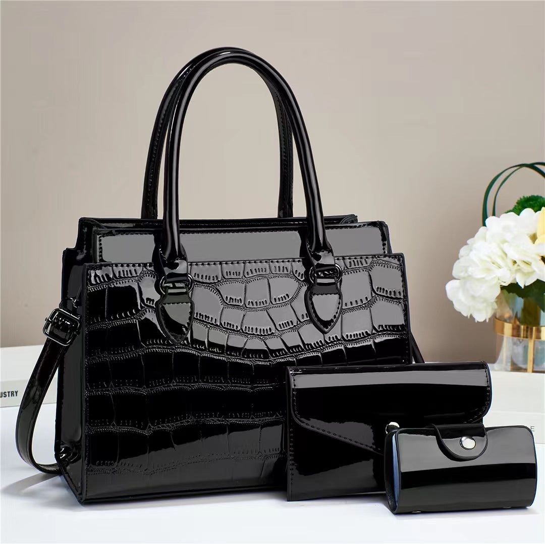 Winter Crocodile Pattern Mother and Child Bag Set