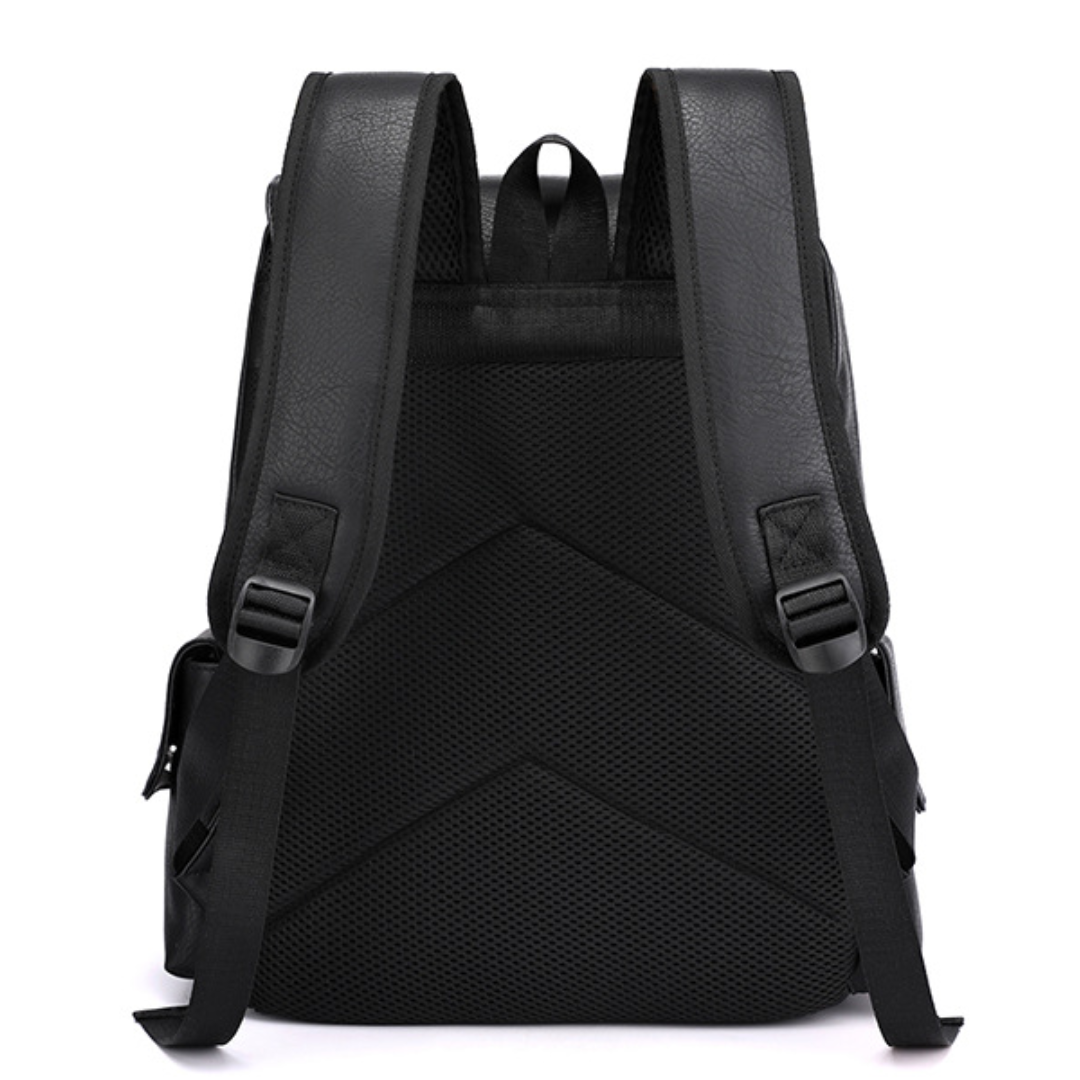 Soft PU Leather Large Capacity Laptop Travel Backpack