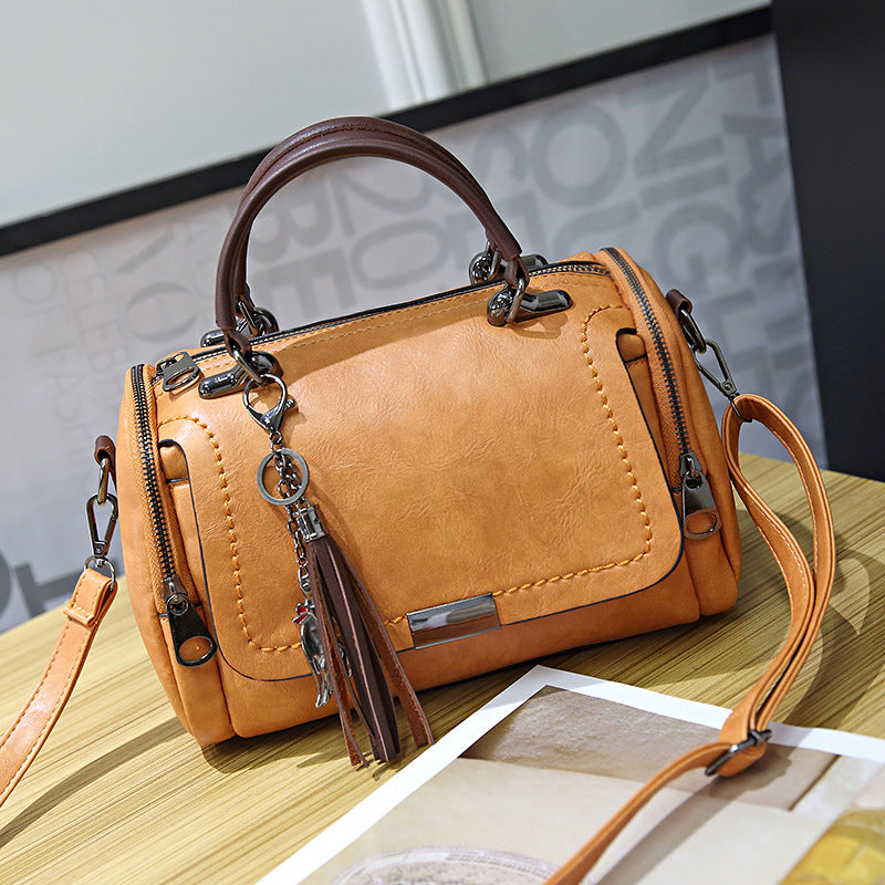 Style Retro Crossbody Pillow Bag with Tassel