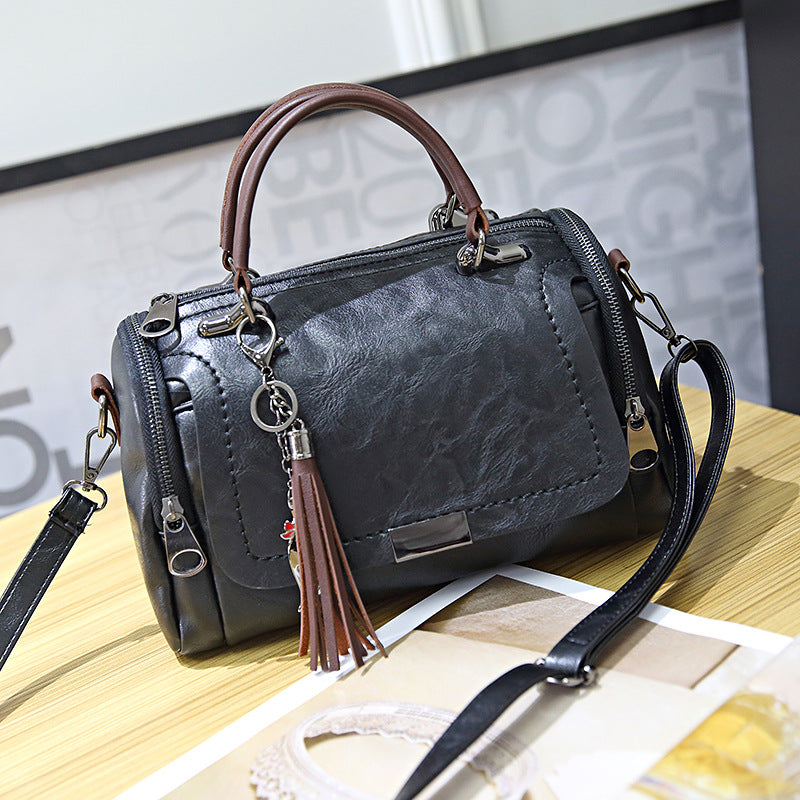 Style Retro Crossbody Pillow Bag with Tassel