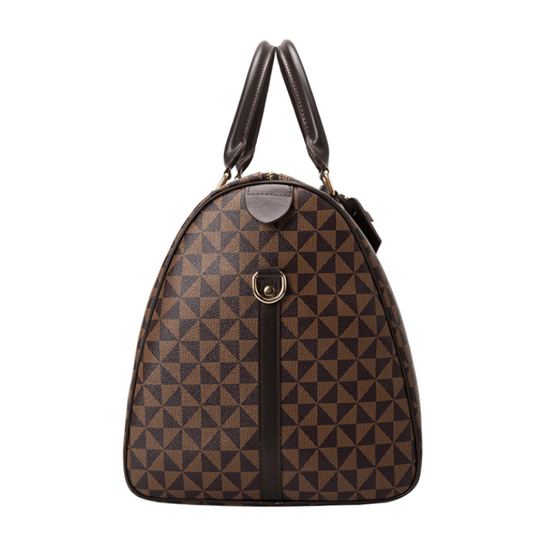 Women's PU Leather Printed Boston Travel Bag