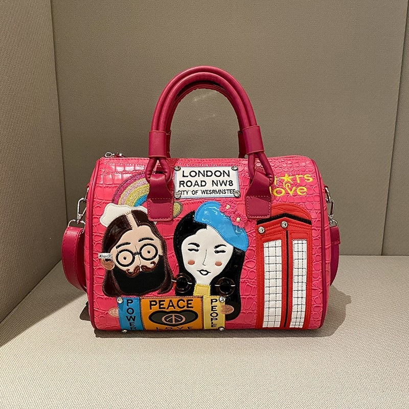 Embroidered Character Handbag