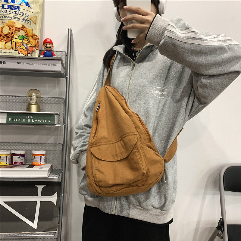 Versatile Nylon Canvas Chest Crossbody Bag