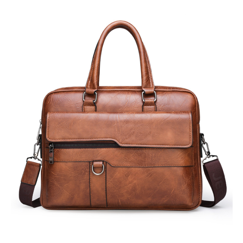 Retro Men's Leather Laptop Briefcase