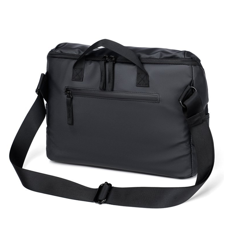 Men's Solid Color Nylon Messenger Laptop Bag