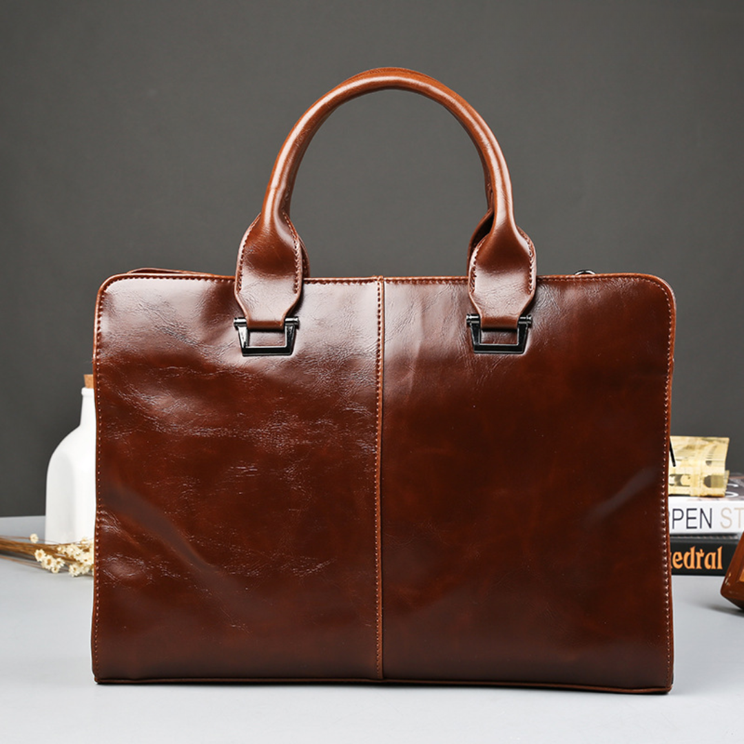 Style Men's Horizontal PU Leather Briefcase