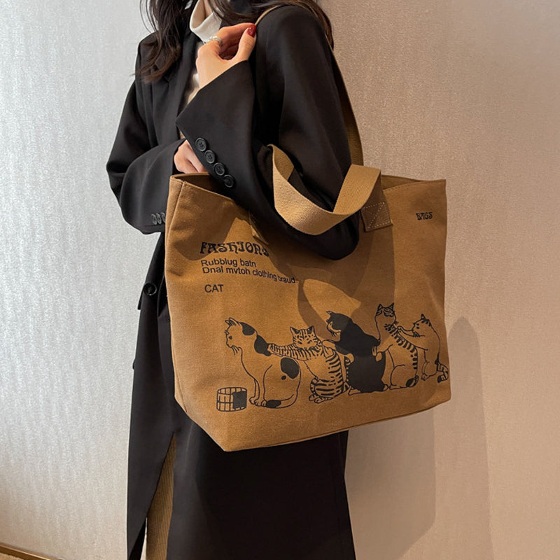 Leisure Large Capacity Canvas Student Tote Bag