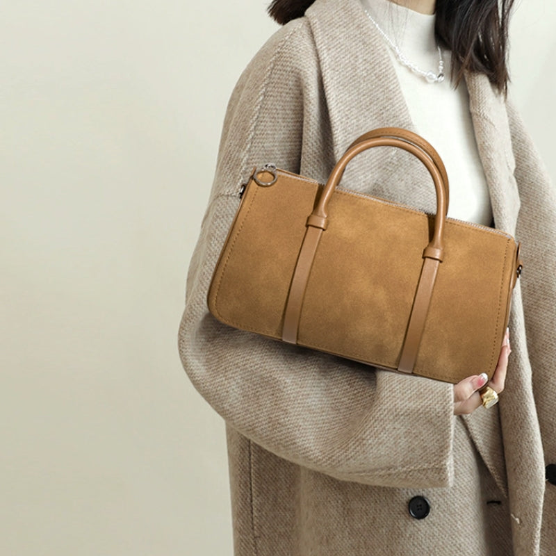 Dragon Inlaid Suede Women's Handbag