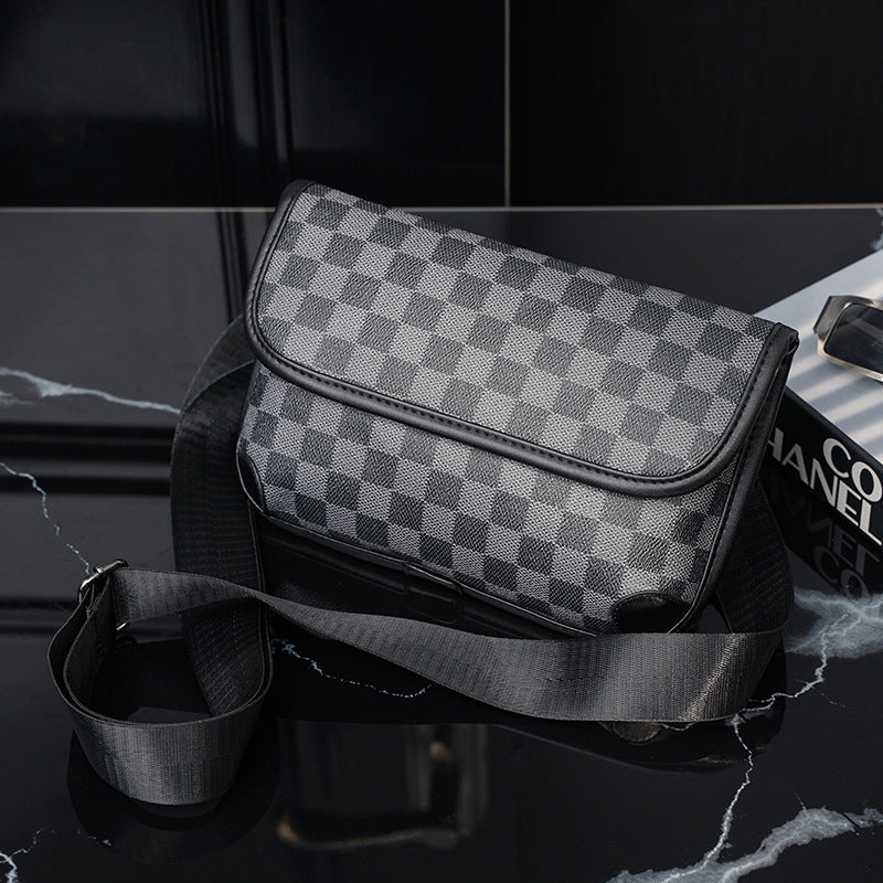 Trendy Plaid Tiger Head Crossbody Bag