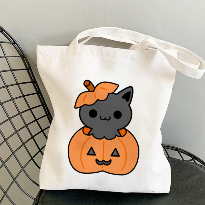 Pumpkin Cat Women’s Halloween Tote Bag