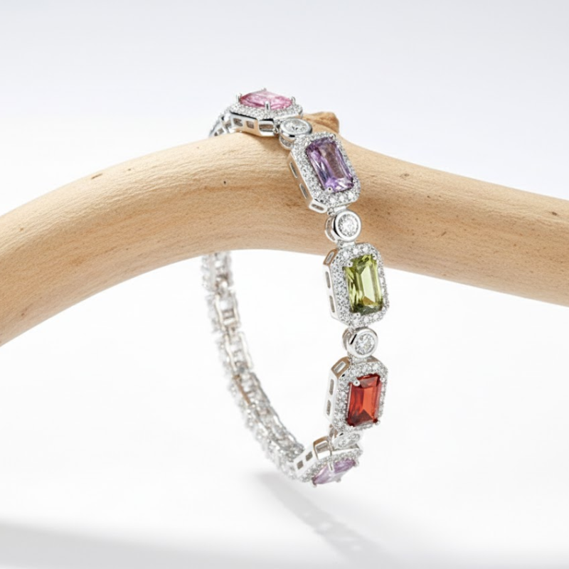 Sugar Cube Gemstone Luxury Bracelet