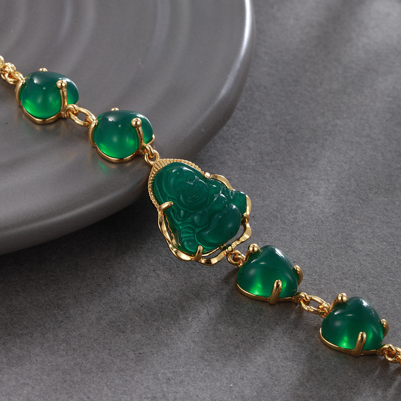 Emerald Heart Gold Plated Bracelet