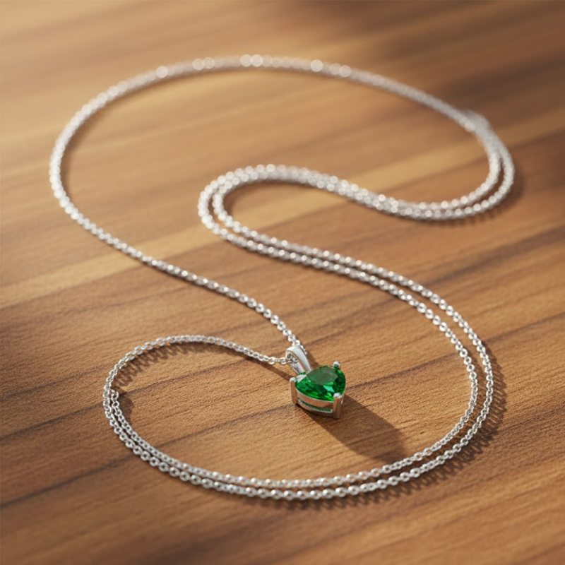 Colorful Gemstone Heart Clavicle Necklace