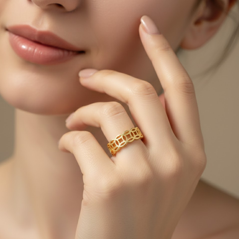 Copper Coin Adjustable Luxury Ring