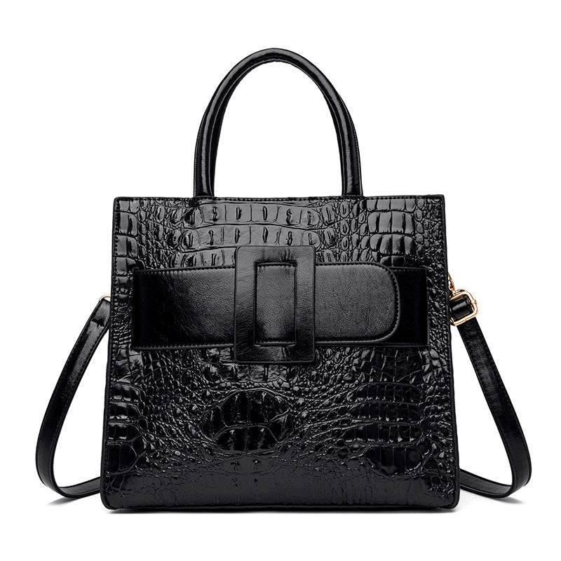 Trendy Crocodile Pattern Women's Handbag
