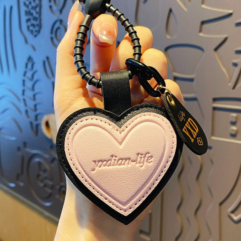 Heart-Shaped Leather Bag Charm