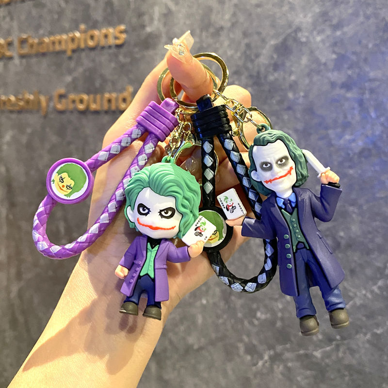 Cute Joker and Batman Cartoon Keychain