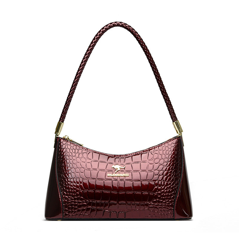 Croc Luxe Embossed Shoulder Bag