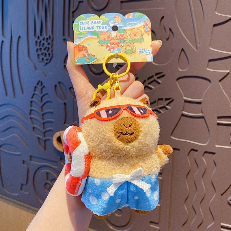 Capybara Island Vacation Plush Bag Charm