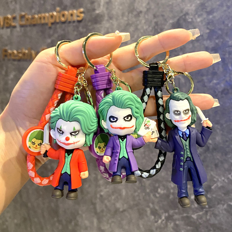 Cute Joker and Batman Cartoon Keychain